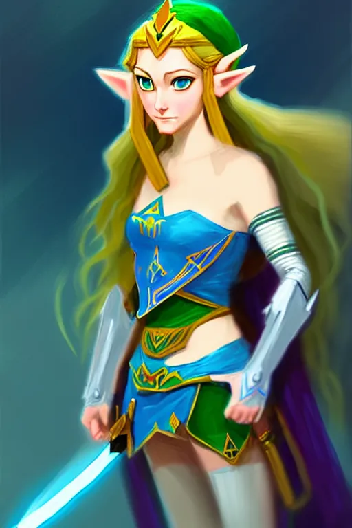 Image similar to princess zelda by bayard wu