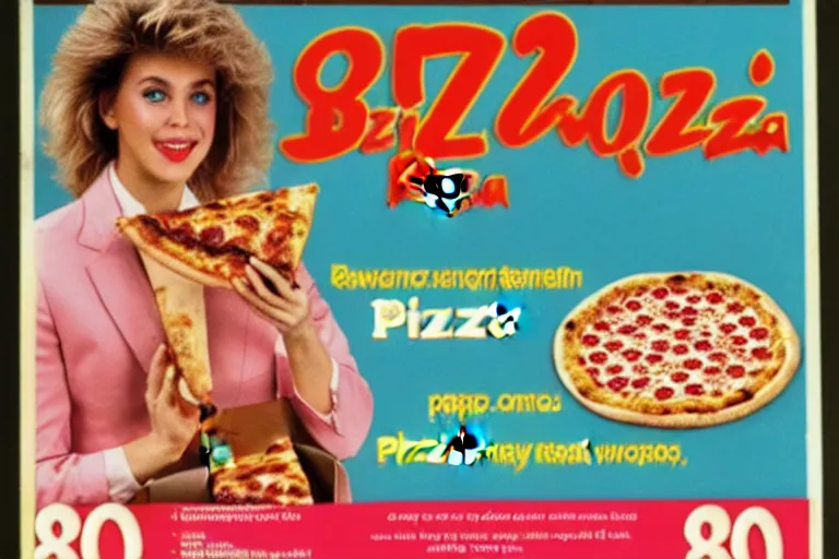 Prompt: 80s, pizza, advertisement