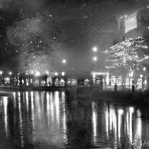 Image similar to A Mystic River, The River Is Full of Lights, Mysticism, Artwork, Watercolor, Indian Art, Cinematic, Tri-X 400 TX, Exposure, Slit-Scan Photography, 2-Dimensional, 4k, Ultra-HD, Incandescent, Ray Tracing Reflections, insanely detailed and intricate, hypermaximalist, elegant, ornate, hyper realistic, super detailed:: watermark:: blurry:: cropped:: blur:: blurry:: out of focus:: by Dorothea Tanning, by Rene Magritte, by Victto Ngai