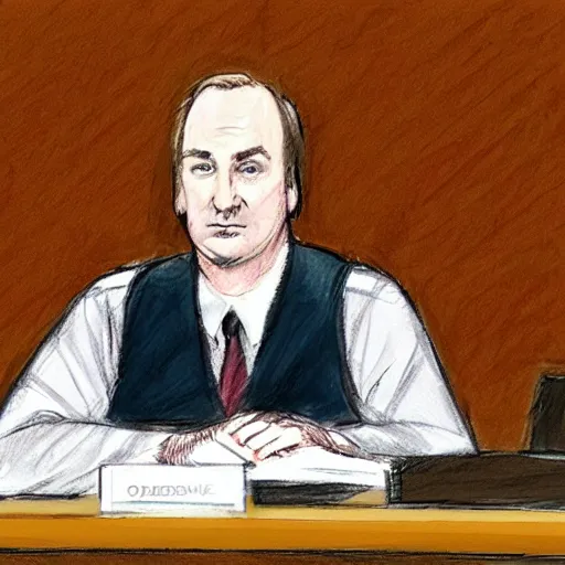 Image similar to court sketch of bob odenkirk testifying