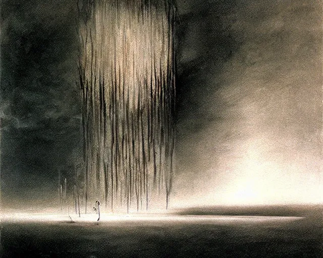 Prompt: fire painting by yves tanguy and beksinski.