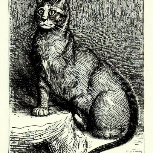 Image similar to Franklin Booth illustration of a cat