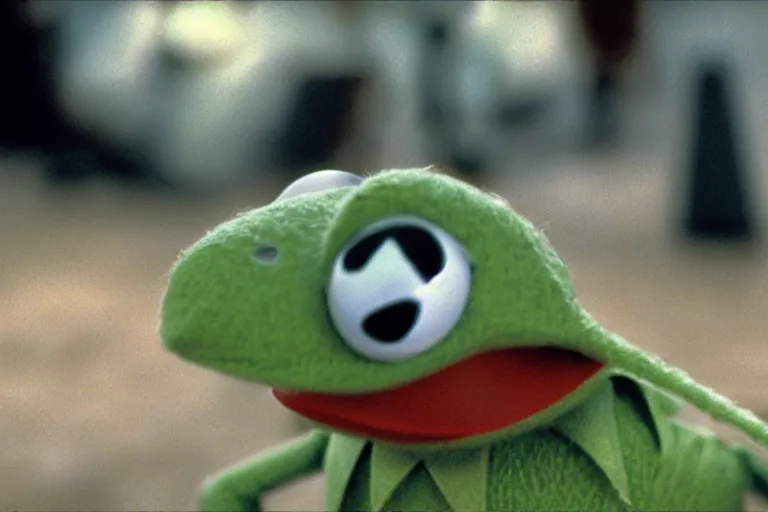 Prompt: Kermit the Frog in Starship Troopers (1997), highly detailed, high quality, HD, 4k, 8k, Canon 300mm, professional photographer, 40mp, lifelike, top-rated, award winning, realistic, sharp, no blur, edited, corrected, trending