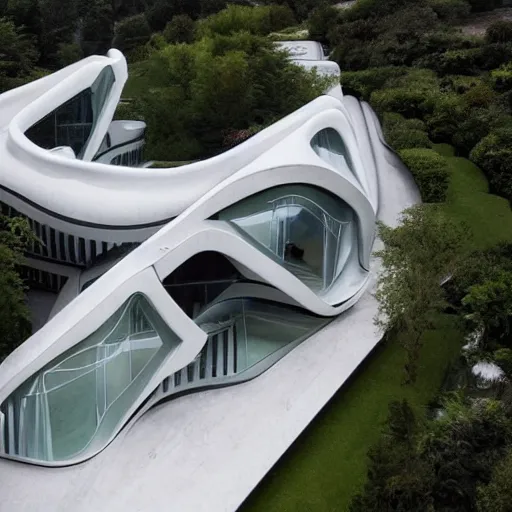 Image similar to house designed by zaha hadid