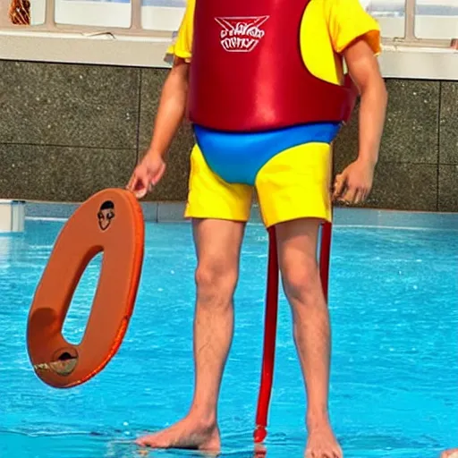 Image similar to “ flint lockwood as a life guard ”