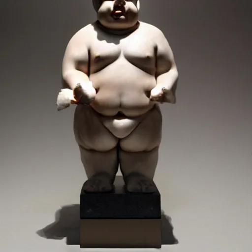 Prompt: epic greek marble statue of angry eric cartman