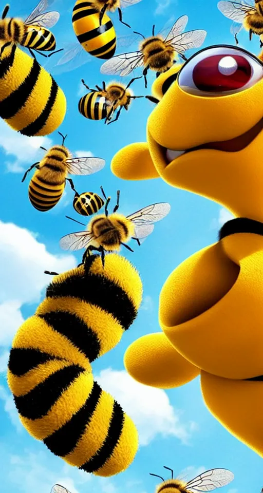 Prompt: the bee movie is being used as russian propaganda