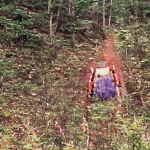 Image similar to a screen capture of found footage video left behind by a missing hiker in 1 9 8 6