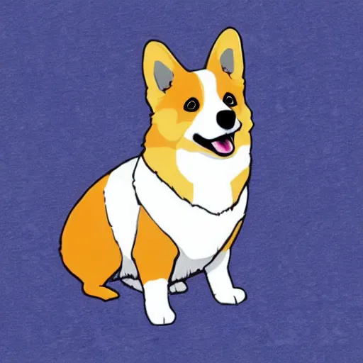 Prompt: a cubed corgi, anime style