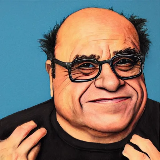 Prompt: a heroic portrait of danny devito made by deiv calvis