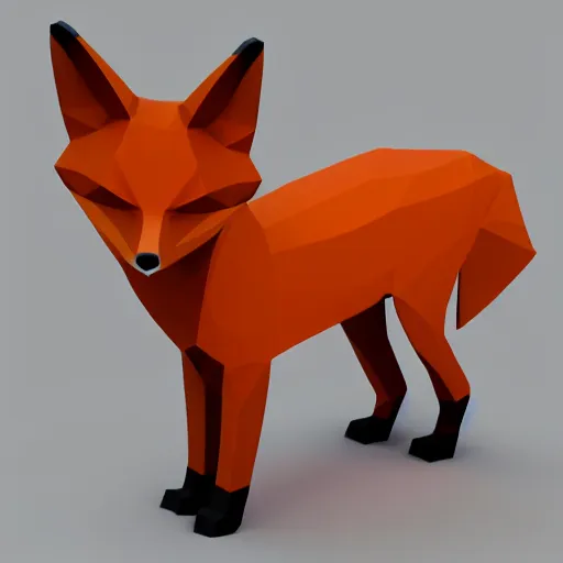 Prompt: low polygon fox 3d