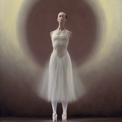 Image similar to vladimir putin in a ballerina outift, prima ballerina vladimir putin, stuning 3 d render, masterpiece, aura, dark, by donato giancola and greg rutkowski and wayne barlow and zdzisław beksinski, realistic face