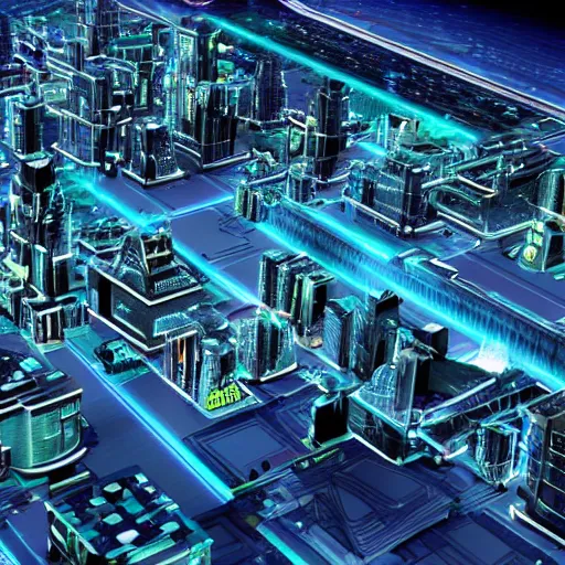 Prompt: this is an image of cyber city made for the gods