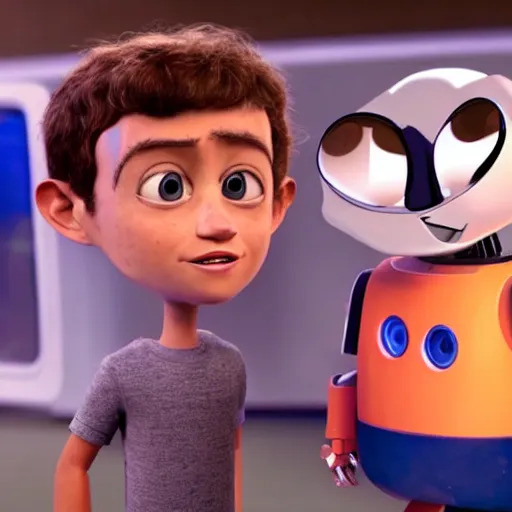 Prompt: mark zuckerberg and his parents arguing over who gets to be own the robot in wall - e. cinematic