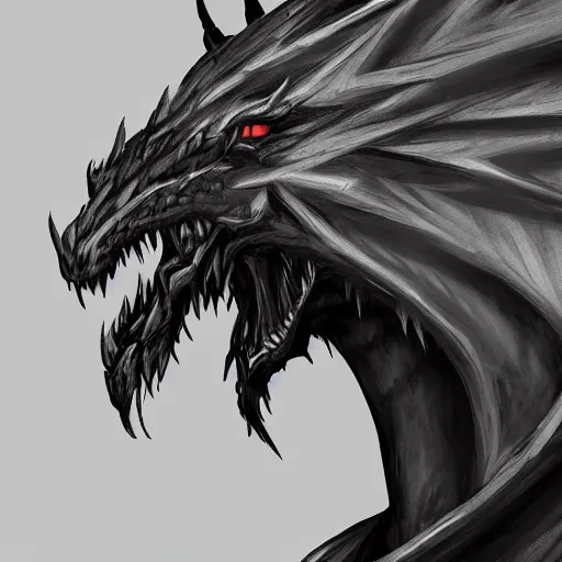Image similar to digital art close-up bust of an anthropomorphic dragon made of shadow and darkness, fading into fog, high quality, artstation, Furaffinity, deviantart