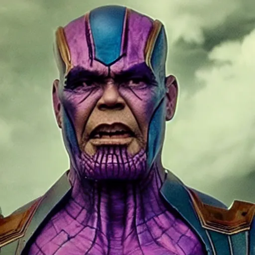 Prompt: Tunku Abdul Rahman as Thanos, movie still, cinematic