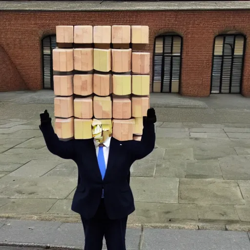 Image similar to boris johnson made out of blocks