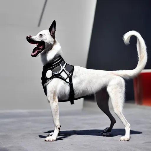 Prompt: an android dog with a beautiful, intriicate, detailed, elegant, ornate exoskeleton