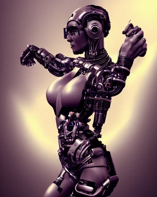 Image similar to woman with too many cybernetic arms, trending on artstation