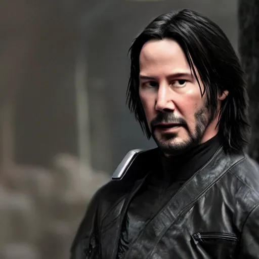 Image similar to Keanu Reeves in blade 4K quality Super Realistic