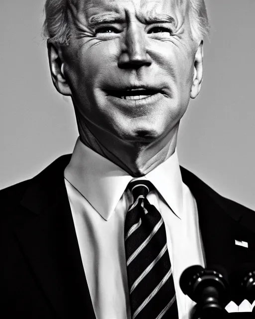 Prompt: a black and white photograph of joe biden, in the style of dorthy lang, realistic, vintage, antiqued look, grainy film