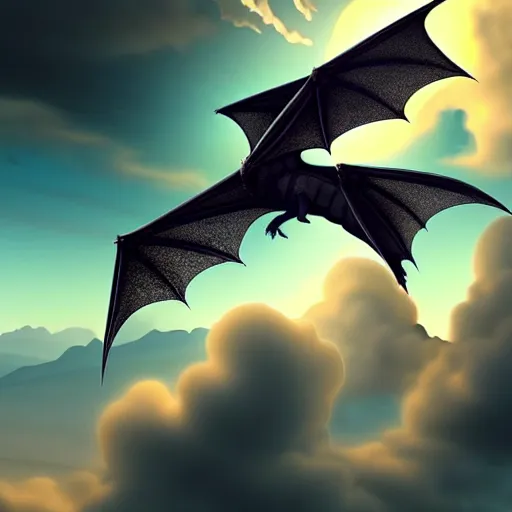 Prompt: dragon soaring through the sky, stylized, 3 d, artstation, hd, cgsociety, cgi, digital, illustration, arts, realistic, dramatic, cinematic, artistic, famous, detailed