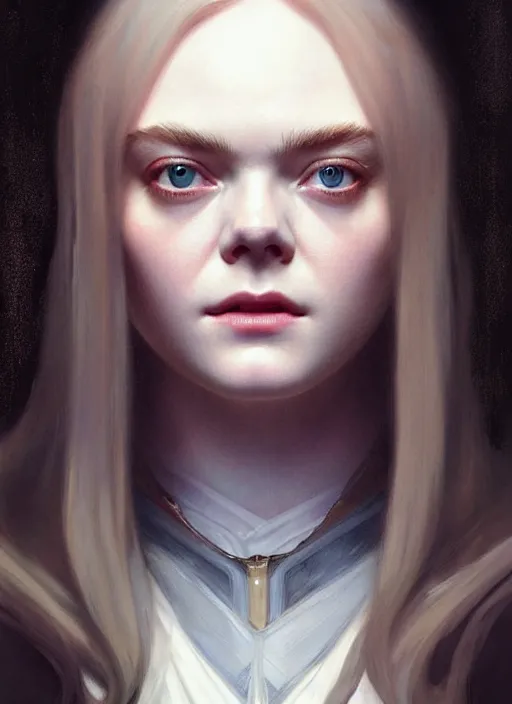 Prompt: symmetry!! portrait of elle fanning in prey, horror, fashion, dark!! intricate, elegant, highly detailed, digital painting, artstation, concept art, smooth, sharp focus, illustration, art by artgerm and greg rutkowski and alphonse mucha