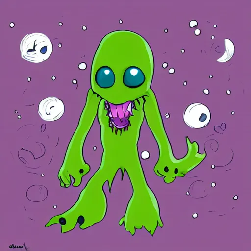 Image similar to Alien monster in a cute style as a good creature