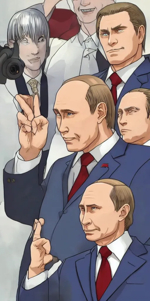 Image similar to vladimir putin in ace attorney