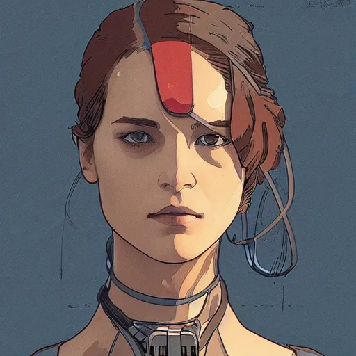 Prompt: Alicia Vikander as a dirty cyborg spaceship mechanic, highly detailed, artstation, digital illustration, concept art, by Kyoto Animation and Studio Ghibli, by Ilya Kuvshinov and Alphonse Mucha