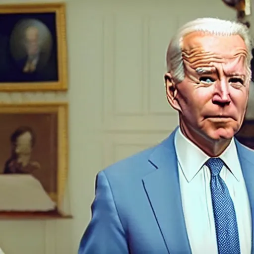 Image similar to film still of joe biden with a muscular body starring in philadelphia