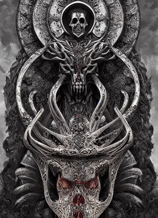 Image similar to digital _ painting _ of _ cizin mayan god of death _ by _ filipe _ pagliuso _ and _ justin _ gerard _ symmetric _ fantasy _ highly _ detailed _ realistic _ intricate _ port