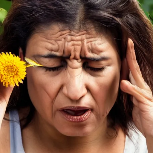 Image similar to mexican woman arguing with a bee, close - up, 4 k photorealism