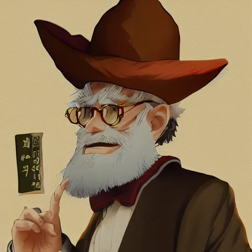 Prompt: portrait of the old man, funny hermit, anime fantasy illustration by tomoyuki yamasaki, kyoto studio, madhouse, ufotable, trending on artstation