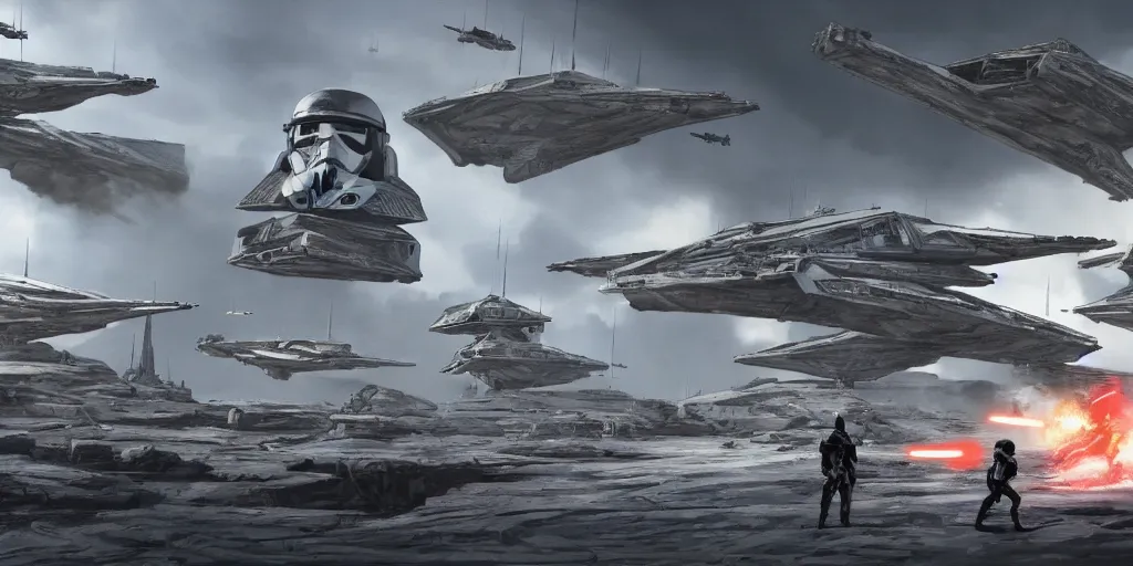 Prompt: concept art line sketch of a new star wars game, high detail, high definition, photorealistic, 8k