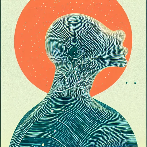 Prompt: a wandering mind, logo without text, simple white background victo ngai, kilian eng, trending on artstation