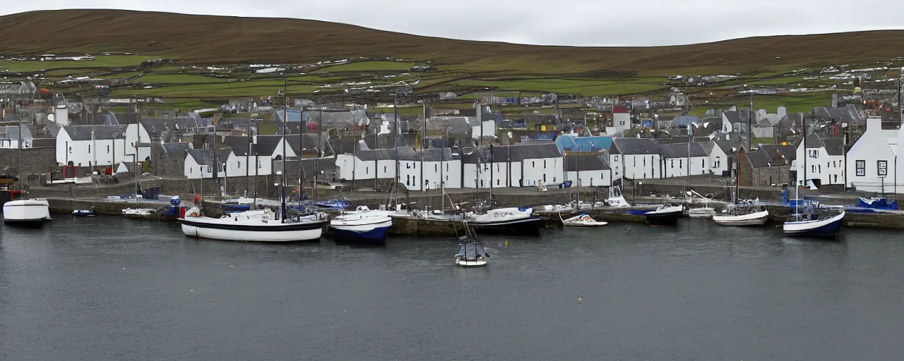 Prompt: the harbour at Stromness orkney, from 'Breaking Bad', Season 4 (2011), cinematic,