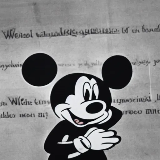 Prompt: mickey mouse in the holocaust