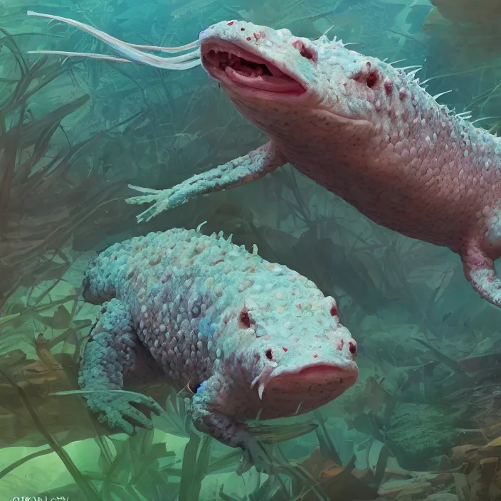 Image similar to axolotl. national geographic. very coherent symmetrical artwork. cinematic, high detail, octane render, 8 k, iridescent accents