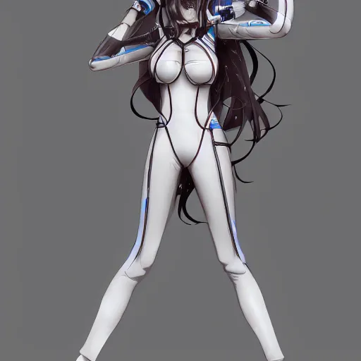 Prompt: beautiful anime girl in a thight plugsuit, artstation, highly detailed, high quality