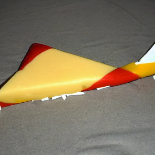 Image similar to a plane made out of cheese,