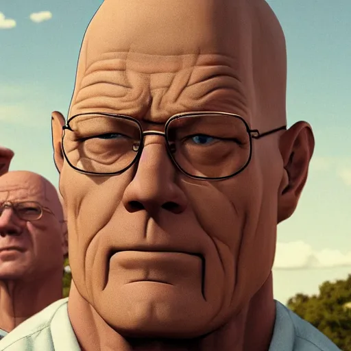 Image similar to Live Action Still of Hank Hill in Breaking Bad, real life, hyperrealistic, ultra realistic, realistic, highly detailed, detailed, very detailed, cool, ultra detailed, very realistic, trending on artstation, epic, HD quality, 8k resolution, body and headshot, film still, real, detailed face, very detailed face, real life, front face, front view, dramatic lighting, real