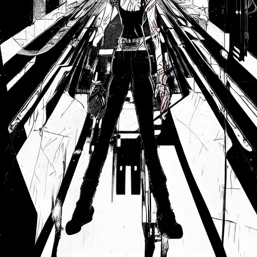 Image similar to a drawing in the style of the manga blame! cyberpunk. detailed. dark.