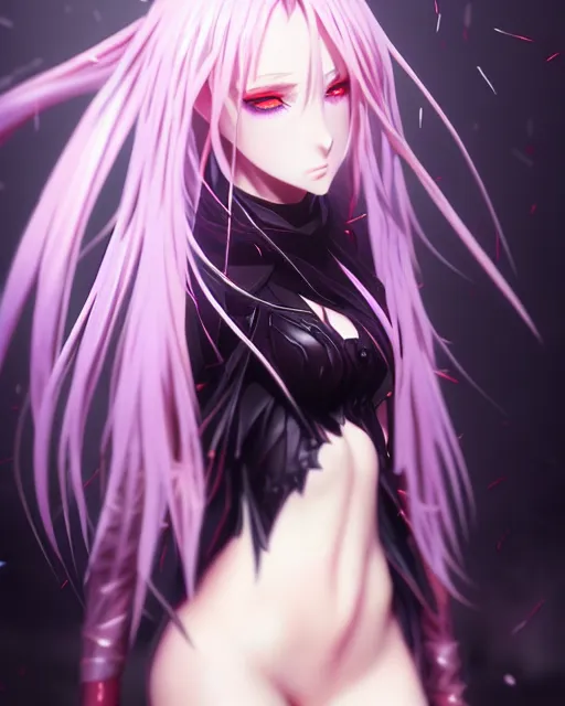 Image similar to character from to love ru darkness, fantasy magic, epic scene, cinematic lighting, intricate, elegant, sharp focus, illustration, graphic arts, highly detailed, concept art, matte, art by michiking and kidmo and saki hasemi and wlop, anime, trending on artstation