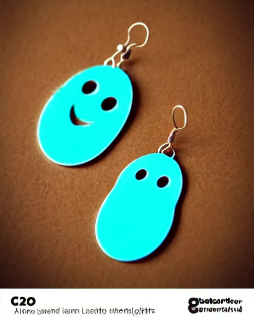 Image similar to cute funny ghost, 2 d lasercut earrings, concept art, trending on artstation, trending on deviantart