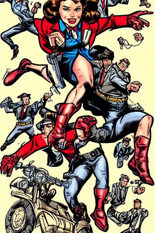 Image similar to Agent carter illustration concept art in the style of Arthur Adams