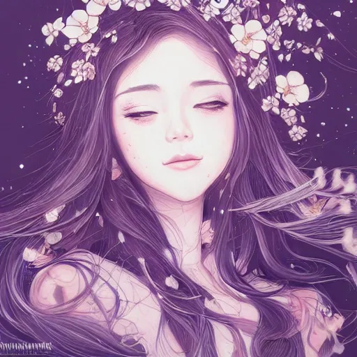 Prompt: ash blossom and joyous spring, heroine, beautiful, playful smile, detailed portrait, intricate complexity, in the style of Artgerm, Kazuki Tanahashi, and Ross Tran, cel-shaded