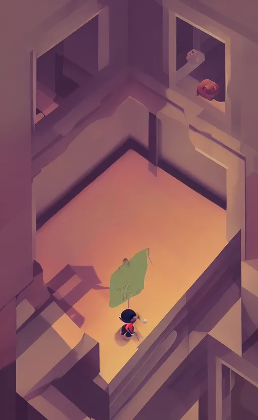 Prompt: animal crossing, surreal illustration, by atey ghailan and escher and edward hopper