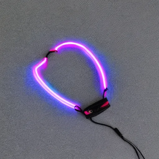 Image similar to Collar with neon glowing lights on it