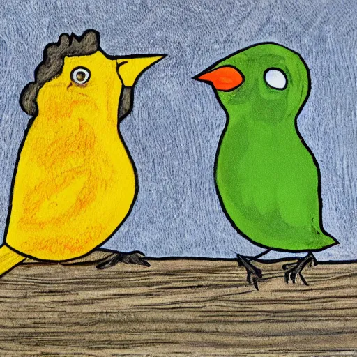 Prompt: a bird with two heads